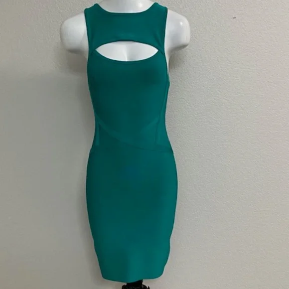 green emerald velvet dress Genesis Kelly Green Mesh Ruched Dress, Small / Kelly Green main image 1